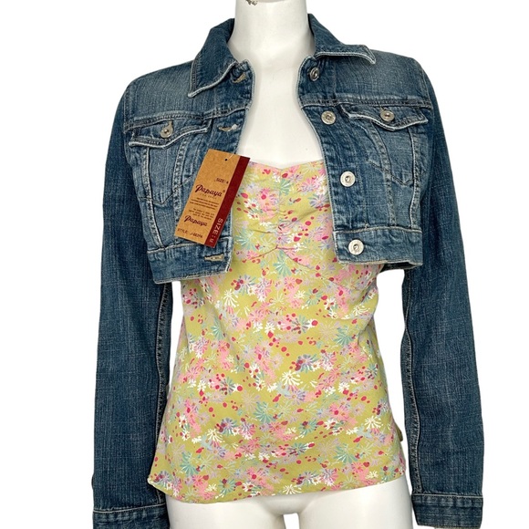 Papaya Jackets & Coats Nwt Papaya Y2k Cropped Denim Jacket Size